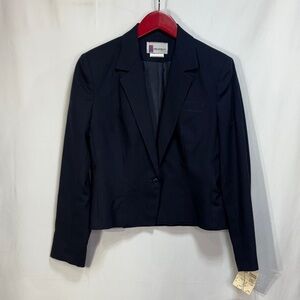 🦄 nwt vintage Prophecy Navy single button linen blend Blazer